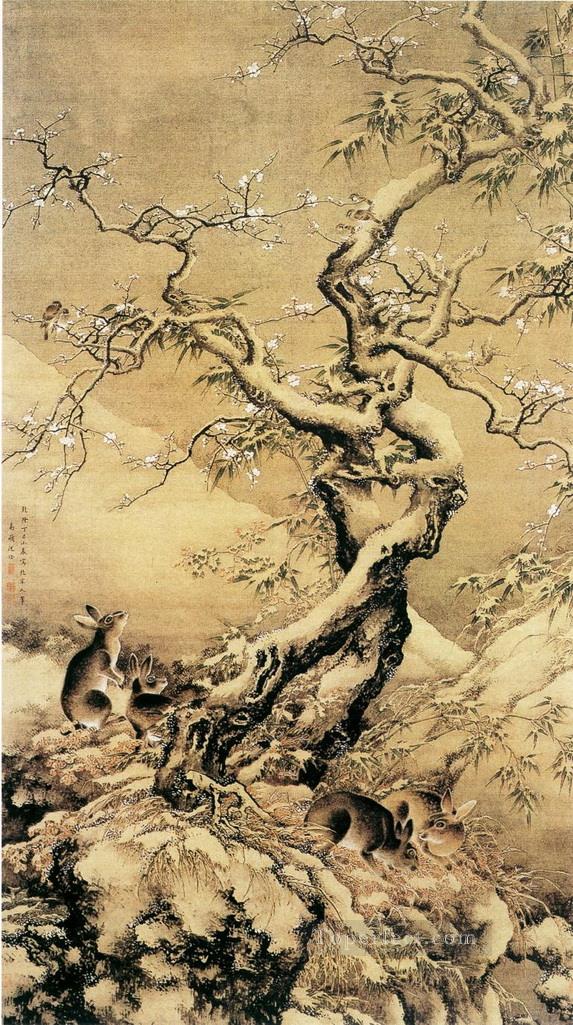Shenquan hare in snow traditional China Oil Paintings